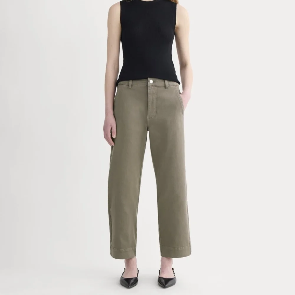 Everlane The Utility Straight-Leg Pant Taupe 26.5" Inseam Size 00 - Picture 2 of 8
